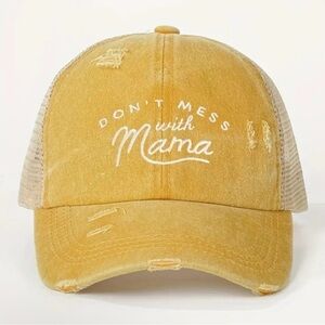 Don't Mess with Mama Hat New with Tags Baseball Cap Embroidered Pony Tail Hat